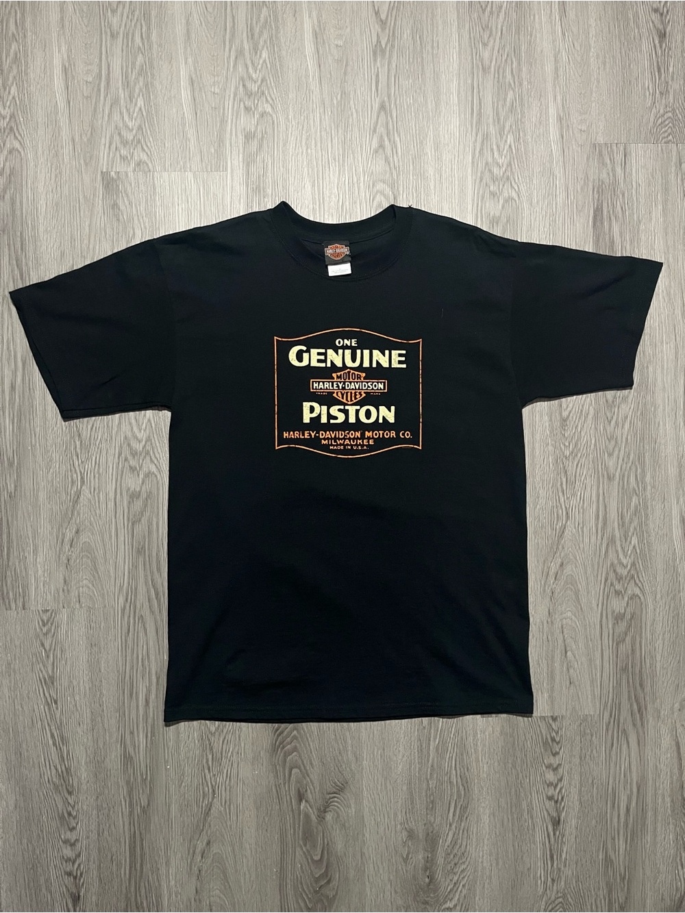 Vintage Y2K Harley Davidson one genuine piston two sided graphic T-shirt men’s L